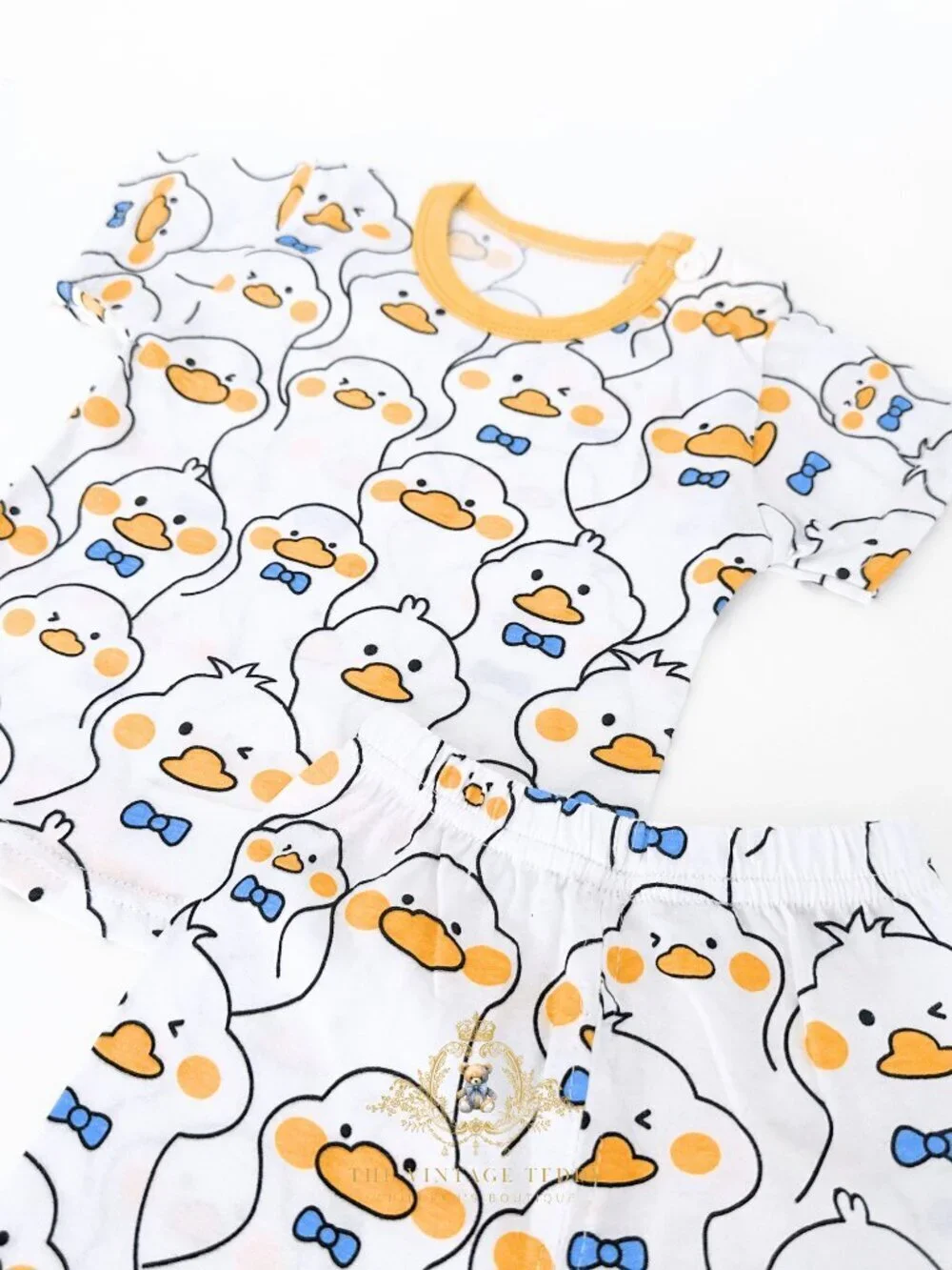 NWT Adorable Kids Matching Set T-shirt & Shorts 2-Piece 100% Cotton Mr. Duck 3T